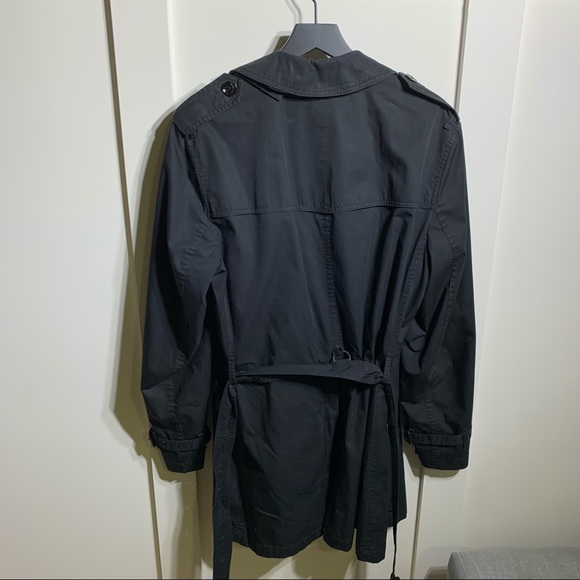 Burberry Mid Length Kensington Trench Coat with Plaid Lining, Black - Picture 3 of 3